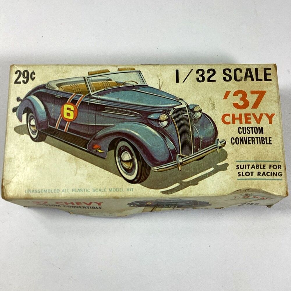 Palmer 37 Chevy Custom Convertible Model Kit Plastic 1/32 Scale Incomplete Vtg
